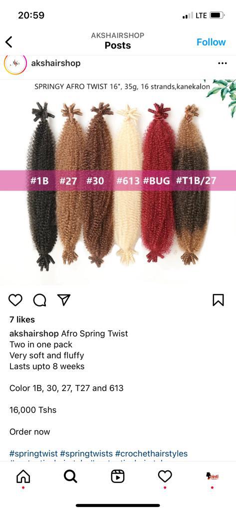 Afro spring twist